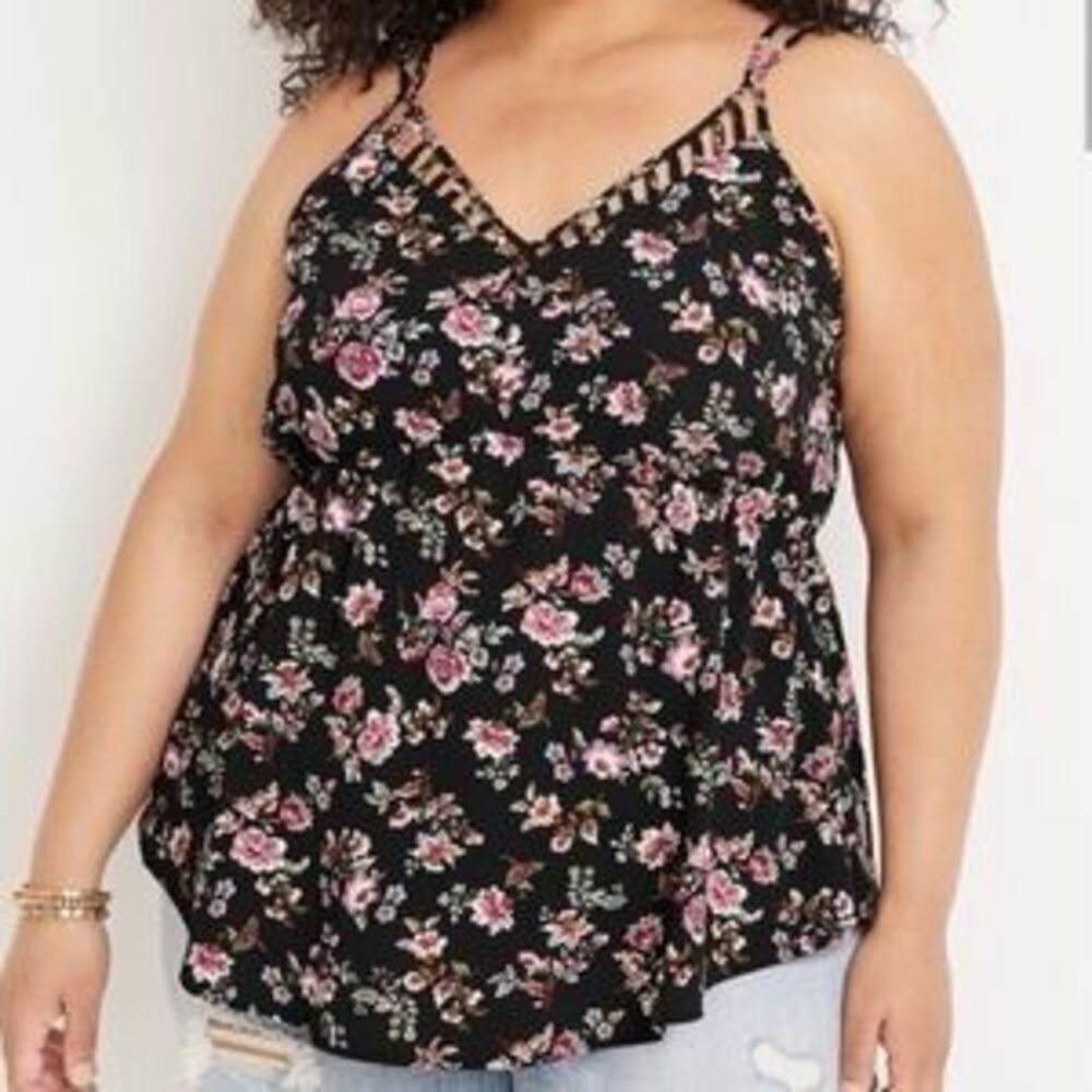 Maurice’s V-Neck Peplum Floral Polyester Spandex Blouse XL NEW #487